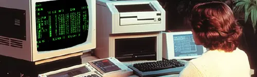 woman at desk using accounting software